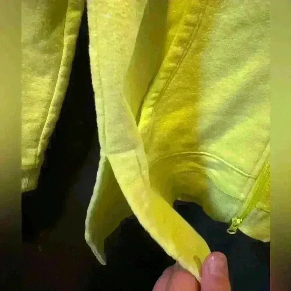 Women’s Talbots Brushed Terry Asymmetrical Zip Up Hoodie Lime Green Small - Picture 4 of 5